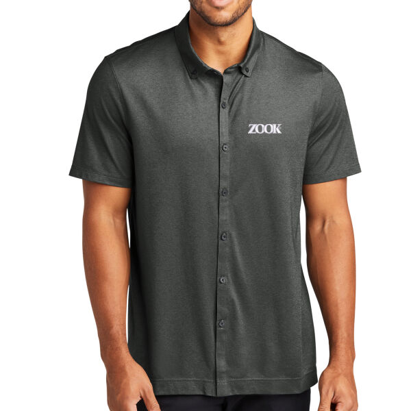 Zook Embroidered - Stretch Pique Full Button Polo Thumbnail