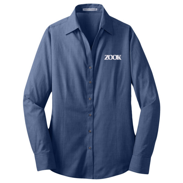 Zook Embroidered - Ladies Crosshatch Easy Care Shirt Thumbnail