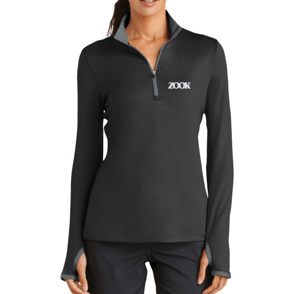 Zook Embroidered - Ladies Dri FIT Stretch 1/2 Zip Cover Up Thumbnail
