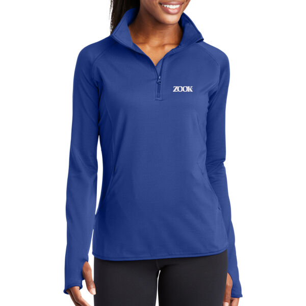 Zook Embroidered - Ladies Sport Wick ® Stretch 1/4 Zip Pullover Thumbnail