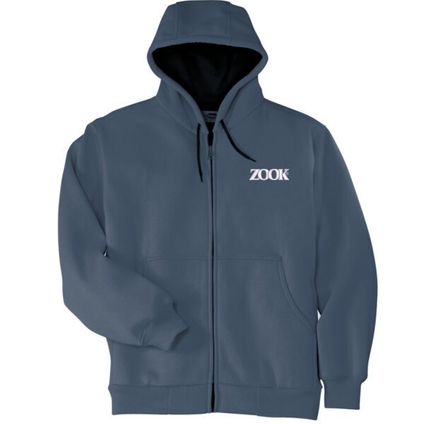Zook Embroidered - Heavyweight Full Zip Hooded Sweatshirt with Thermal Lining Thumbnail